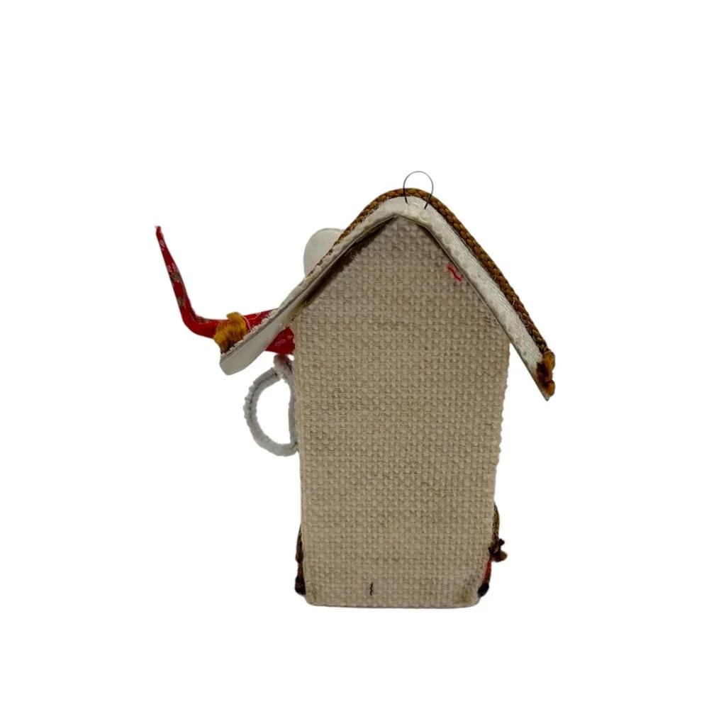 Vintage Kitschy Felt Mouse Clock Christmas Ornament Retro Holiday Decor